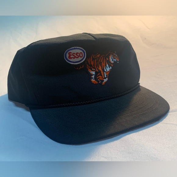 Vintage Black Esso Tiger Trucker Hat Snapback - Picture 6 of 6